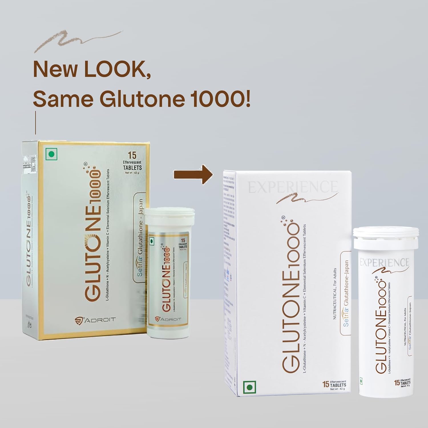 Glutone 1000 Setria L-glutathione & Vitamin C Effervescent Tablets - 1 -  Swadesii