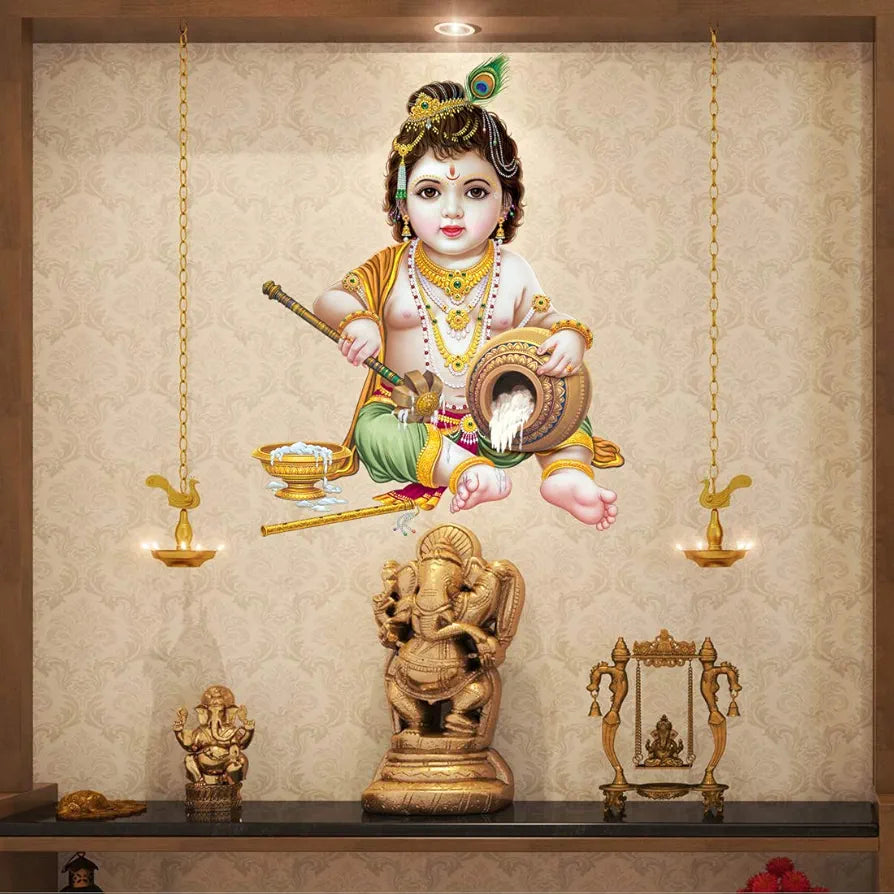 Rangoli White Glossy Vinyl Wall Sticker Premium Self-Adhesive Waterproof Decorative Wall Decal for Bedroom, Living Room, Office & Home Decoration Easy to Apply. Parent-7, Design-17