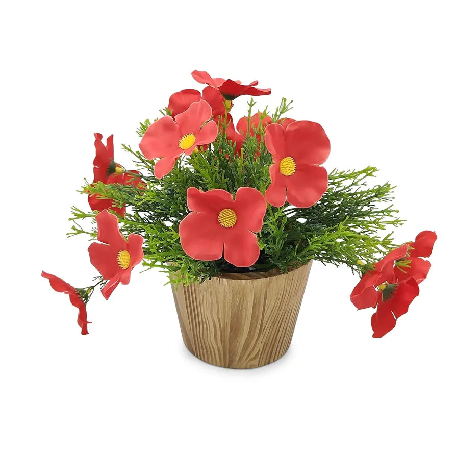 fancymart Artificial Flower in Grass with Pot, Perfect for Home & Office Decor, Artificial Flora -8419