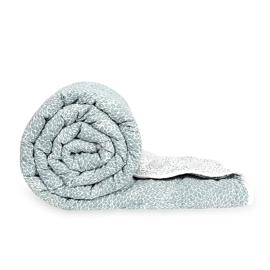 Divine Casa Microfibre All Weather Lightweight 120 GSM Printed Reversible Single Bed Size Quilt Comforter Blanket - | TC - 120