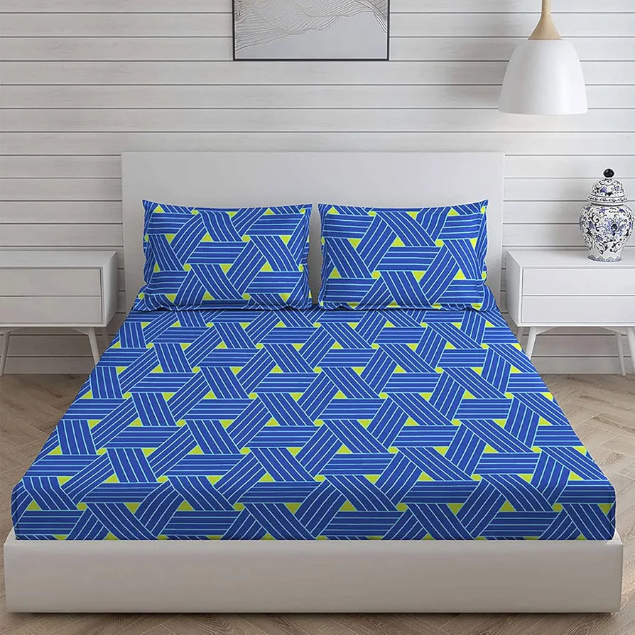 Layers Cotton Rich Bedsheet for Double Bed King Size with Pillow Cover Set, 225 TC  Duracount California Collection, Light Weight, Moisture Absorbent, All Season Comfort