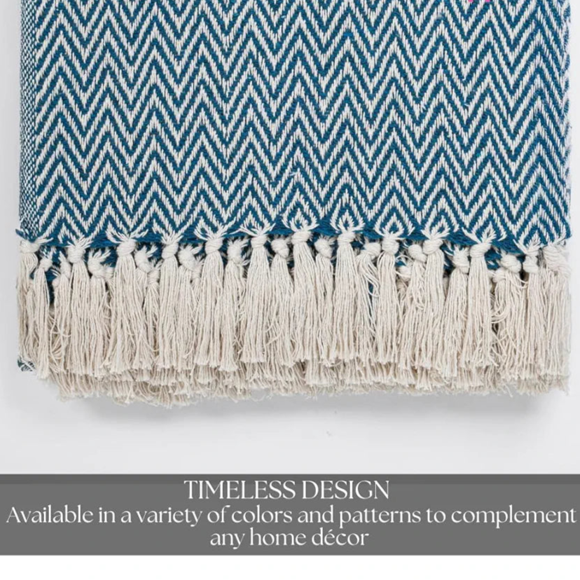 HOMADORN All Season Cotton Weaved Throw Blanket for Bed/Sofa 50x70 INCHES 