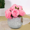Artificial Flower with Glass Vase Pink