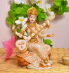 Sevliya Traders Marble Dust Saraswati Idol for Home Puja - 6 Inch