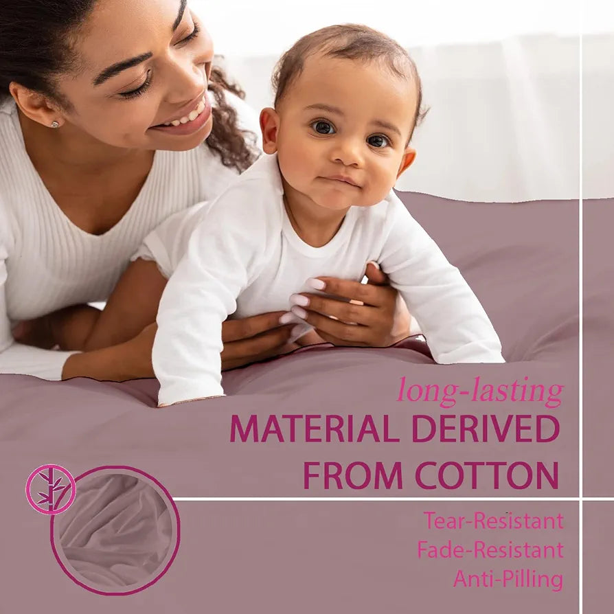 Trance Home Linen 300TC Pure 100% Cotton King Fitted Bedsheet with 2 Pillow Covers -