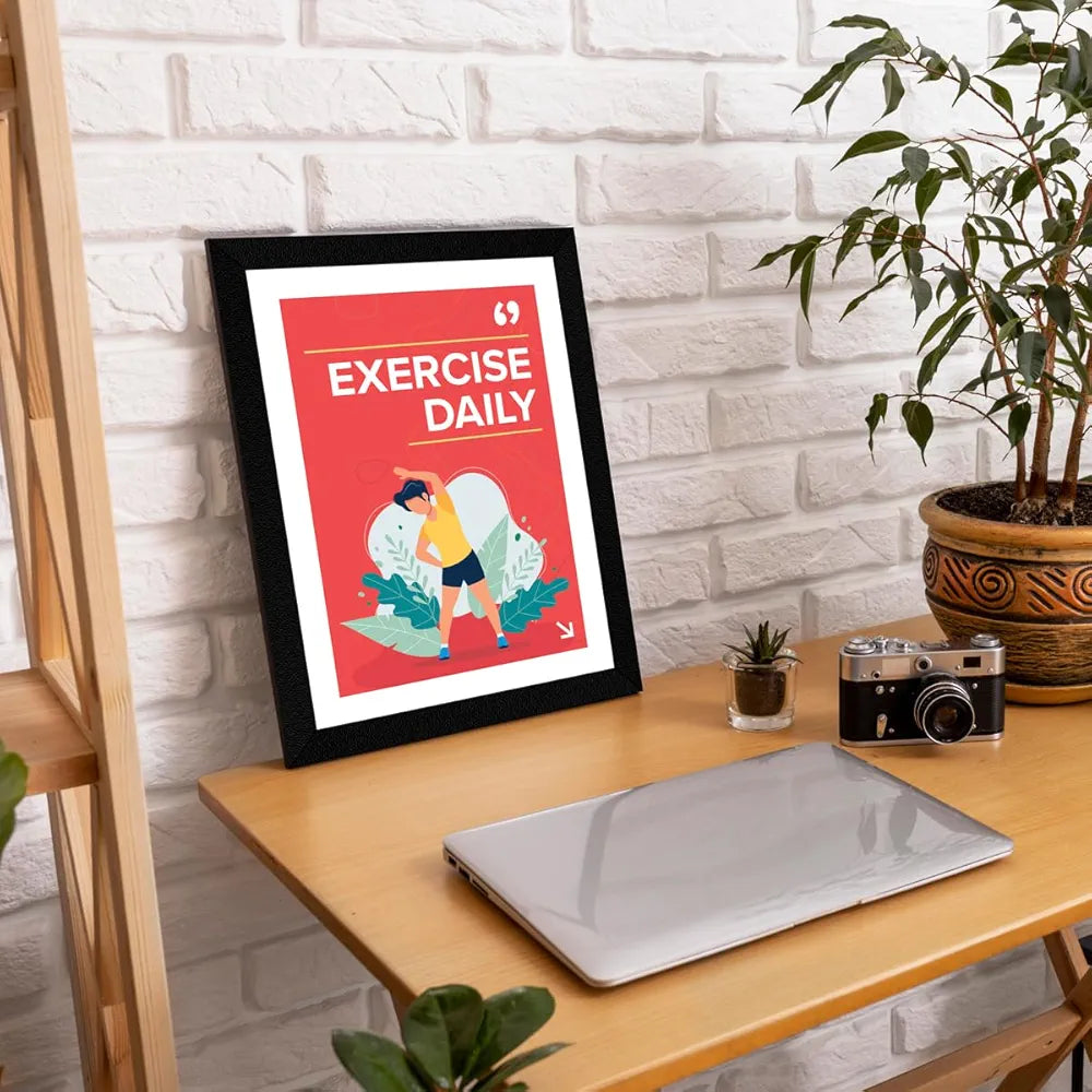 ArtX Paper Big Health Quotes Wall Frame Art Painting, Multicolor, Inspirational, 10X13 inches each, 20 X 26 inches combined, Set of 4