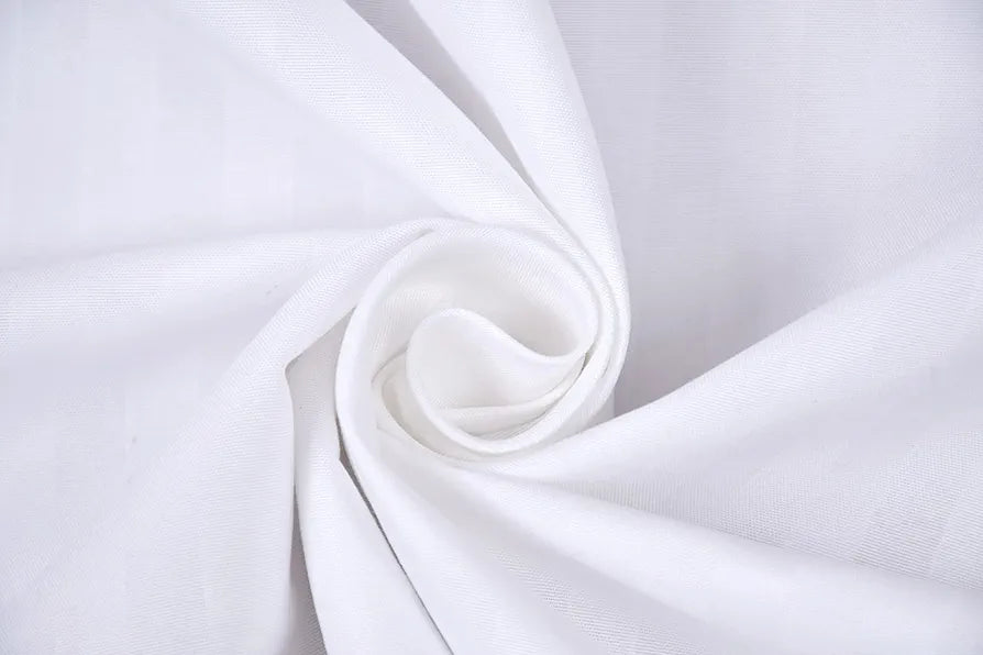 Homefab India 160 TC Stripe Glace Cotton Single BedSheet with 1 Pillow Cover - White