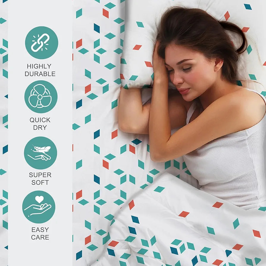 Layers Argos Bedsheet Set for All Seasons - Lightweight, Moisture Absorbent, Machine Washable & Easy to Care - Gift for Housewarming & More - 225 CVC - King Size 