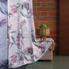 Urban Space Printed Sheer Curtains for Long Door 8 feet Light Filtering Textured Decorative Curtains with Eyelets and TieBack for Living Room, Set of 2 Sheer Curtains Winter Crocus Pink Sheer