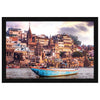 ArtX Paper Varanasi Ghat Wall Art Painting Framed