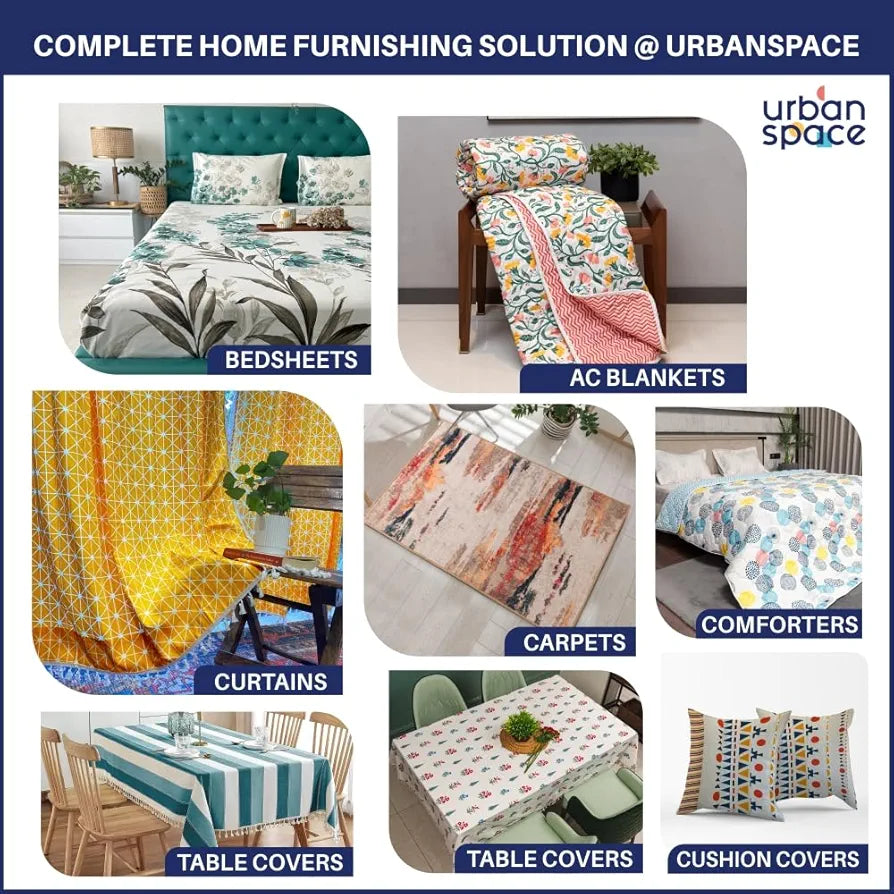 Urban Space Blackout Curtain for Living Room, Gold Foil Printed Luxurious 80-85% Blackout Decorative Curtain Eyelet with Tieback Curtains for Home Decor, 1 Piece 