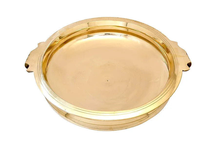 Two Moustaches Brass Urli Traditional Bowl Showpiece, Standard, Natural Brass, Antique Yellow, 1 Piece