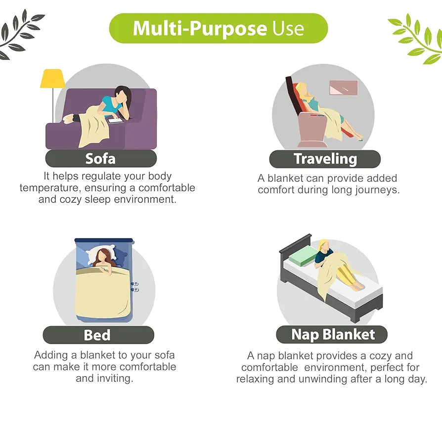 Divine Casa 120 GSM Microfiber Single Kids Dohar  | Soft & Lightweight Throw Blanket | Cozy & Breathable | All-Season Comfort | 140 x 100 CM | Cloudy Balls Pattern | Green Glow