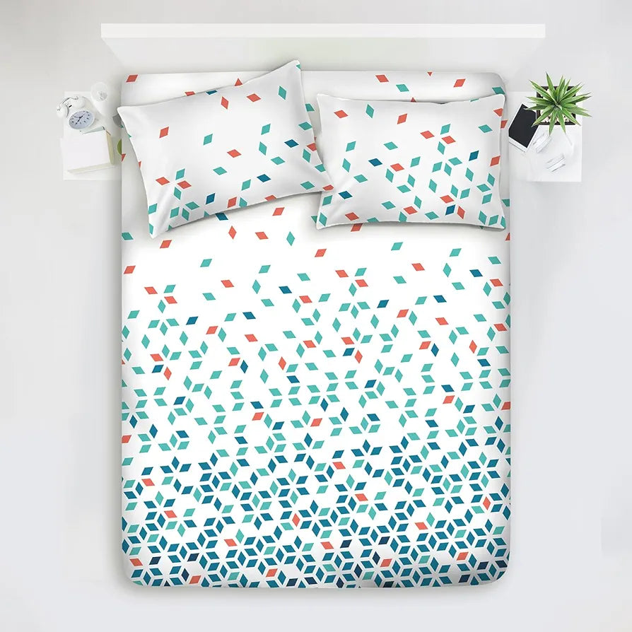 Layers Argos Bedsheet Set for All Seasons - Lightweight, Moisture Absorbent, Machine Washable & Easy to Care - Gift for Housewarming & More - 225 CVC - King Size 