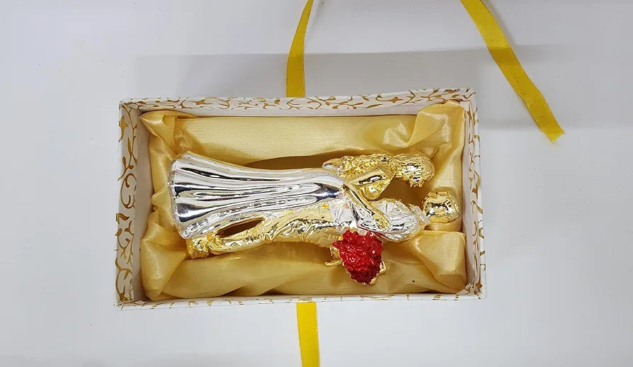 Gold Art India Couple Figurine Gold-Silver Plated Finish | Romantic Home & Office Décor | Valentine Gift for Girlfriend & Boy Friend | Anniversary, Wedding Gift