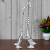 Ecraftindia Silver Metal Handcrafted Kissing Swan Couple Statues Love Birds Figurines Decorative Showpieces