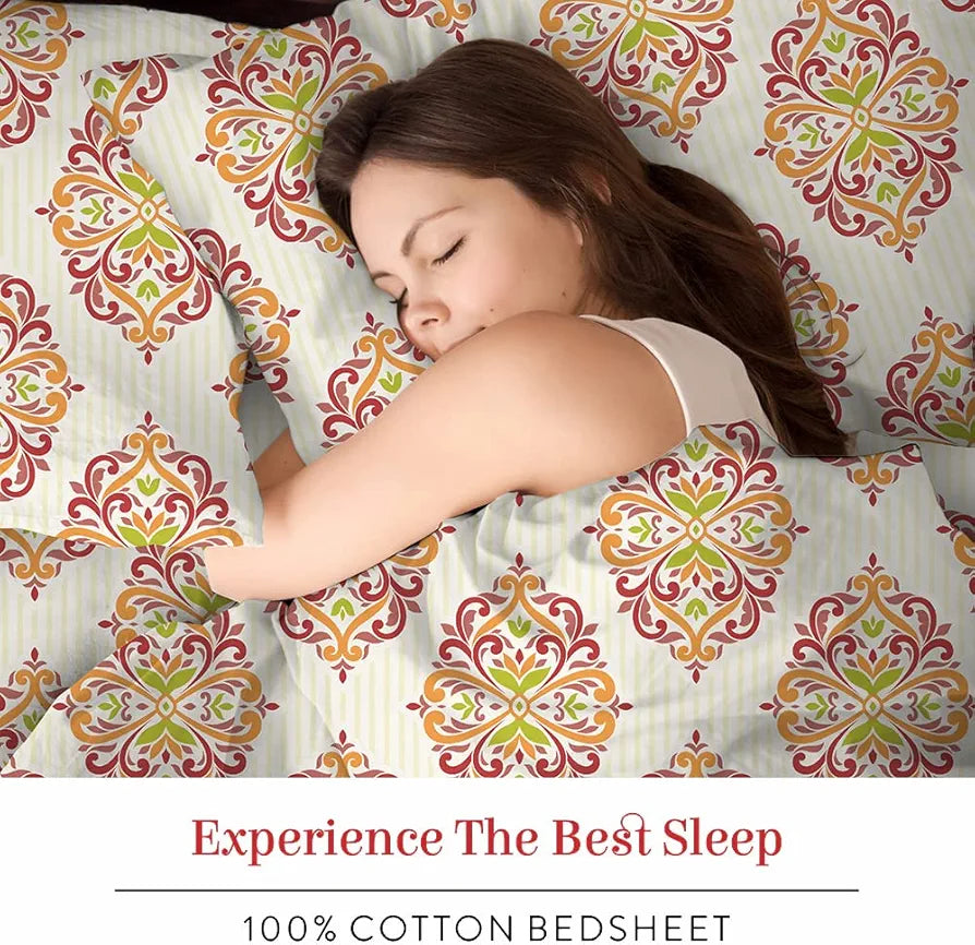 Layers 225TC Toughened Cotton King Size Bedsheet with 2 Pillow Covers , Bed Sheet King, Super Soft, Durable, Wrinkle Resistance, Duracount Collection