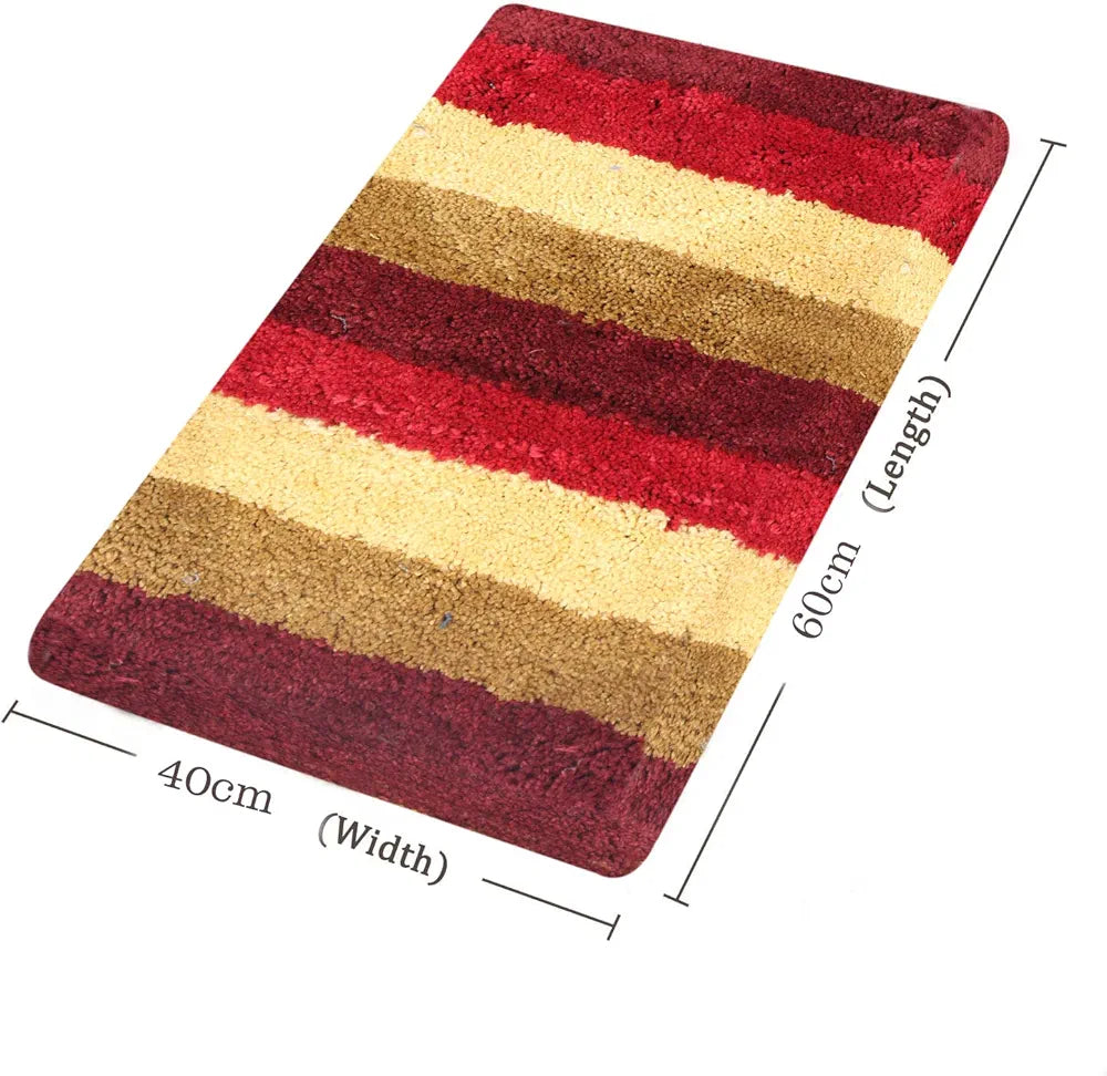 Luxe Home Jericho Doormat 2500 GSM Super Soft Microfiber, Anti-Skid Bathroom Mat & Kitchen Mats for Floor, Water-Absorbent, Quick Dry, Washable Door Mats for Home - Cherry, 40x60 cm, Pack of 2