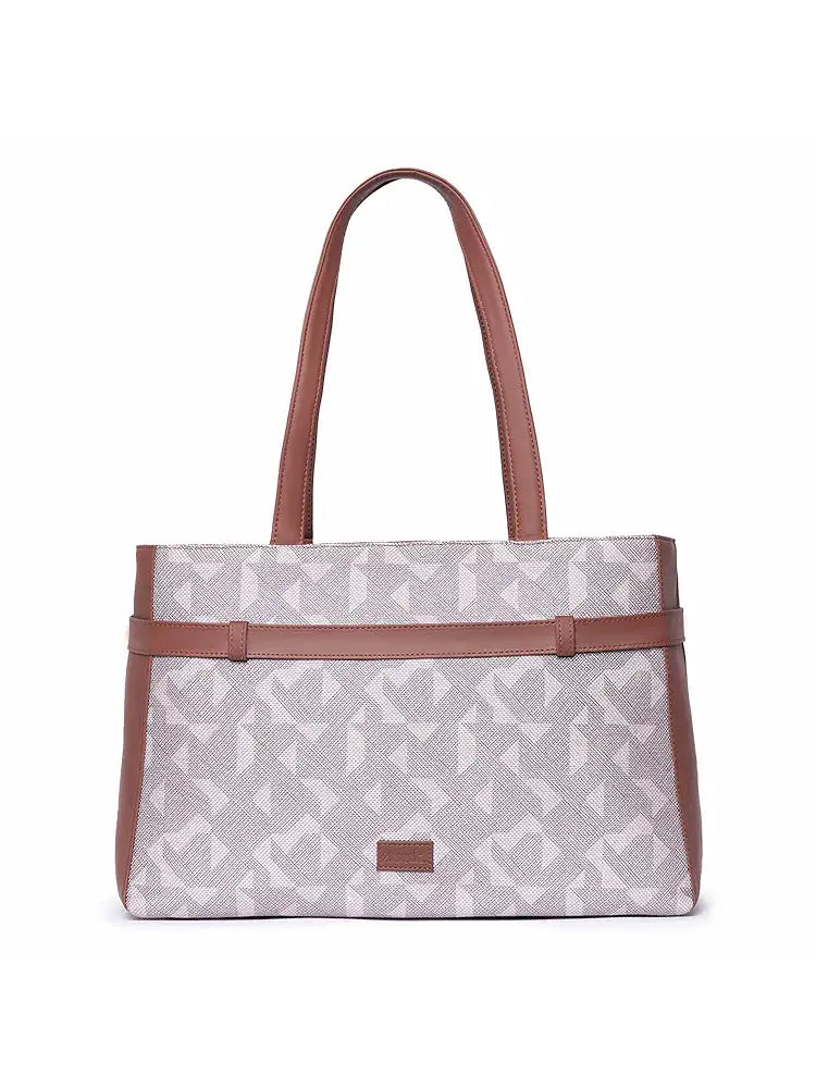 ZOUK Women's Jute Handcrafted Vegan Leather Statement Office Shoulder Bag