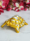 Ecraftindia Beautiful Golden Engraved Metal Feng Shui Tortoise Statue Decorative Showpiece