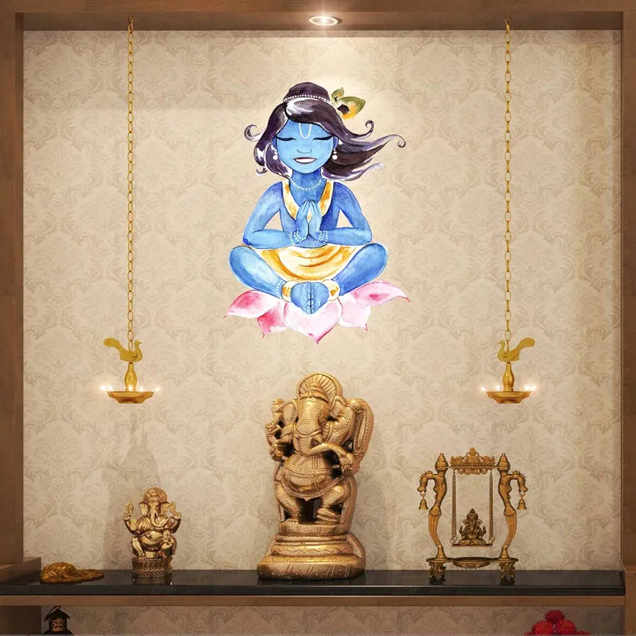 Rangoli White Glossy Vinyl Wall Sticker Premium Self-Adhesive Waterproof Decorative Wall Decal for Bedroom, Living Room, Office & Home Decoration Easy to Apply. Design-13