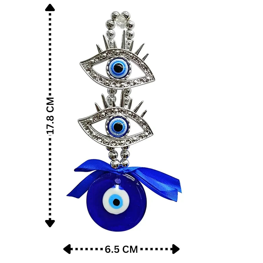 Shubhanjali 2 Eye Lashed Evil Eye Hanging for Home | Evil Charm Evil Eye Hanging for Protection Good Luck