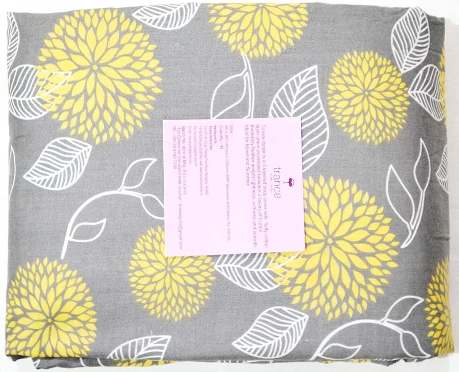 Trance Home Linen 150 GSM Pure Cotton Reversible Dohar Double Bed Size | AC Blanket Comforter | Soft Light-Weight Bed Blanket 