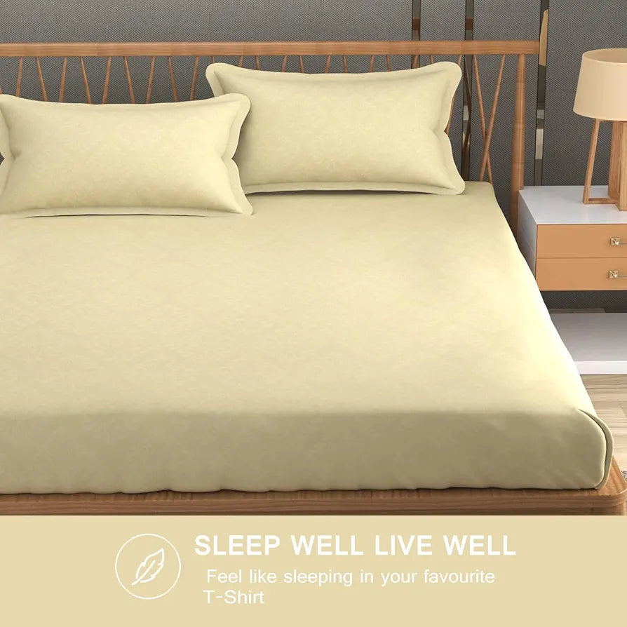 FRESH FROM LOOM Rotary Printed King Size Double Bedsheet-Hypoallergenic,Wrinkle Free Microfiber Bed Sheets With 2 Pillow Covers,144 TC