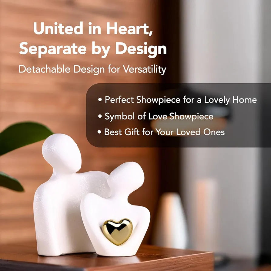 Ekhasa Nostrae Cute Couples Show Pieces for Home Decor Bed Room Decorative Items | Romantic Love Showpieces Gift Item for Anniversary Valentines Day | Tv Shelf Office Living Room Statue Figurines