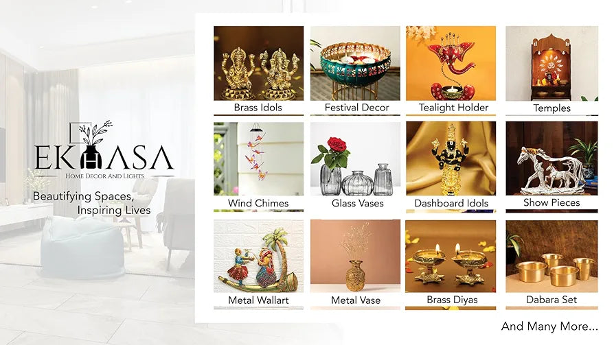 Ekhasa Gold Urli Bowl with Stand for Home Décor
