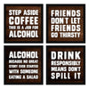 ArtX Motivational Quirky Funny Bar Quotes Wall Art Painting AXJ00105-ALC Framed Posters Set of 4