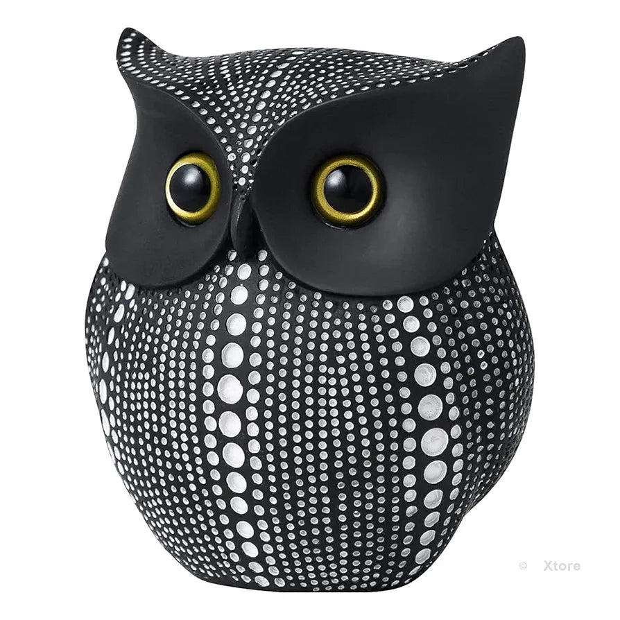 Xtore® Modern Classy Lucky Owl Resin Art Figure Showpiece -