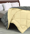 Cloth Fusion Reversible AC Comforter Set Double Bed Soft Microfibre King Size Quilt Blanket for Winter Yellow & Grey