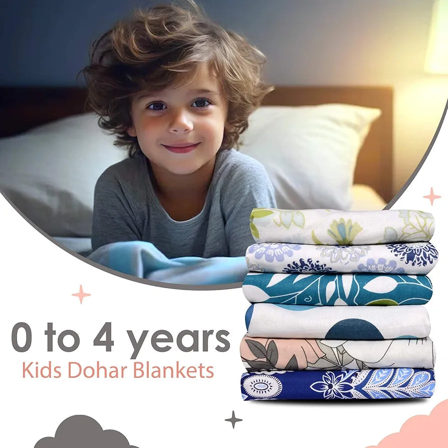 Divine Casa Floret 100% Cotton Single Kids Dohar | 120 GSM | Soft & Lightweight Throw Blanket | Cozy & Breathable Bedding | All-Season Comfort | 140 x 100 CM, Griffin