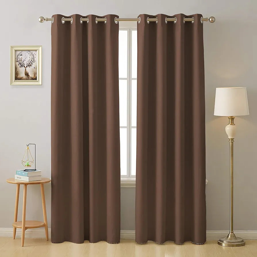 Cloth Fusion Blackout Door Curtains 9 Feet Long Set of 2, Room Darkening Parda 9 Feet Long with Grommet Design for Home Decor 