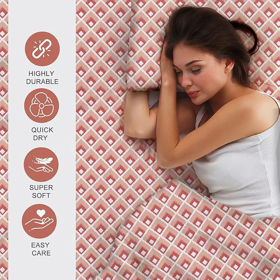 Zen Cotton Blend King Bedsheet Set  | 1 King Cotton Bedsheet & 2 Pillow Covers | Breathable & Anti-Wrinkle | 225 CVC | 