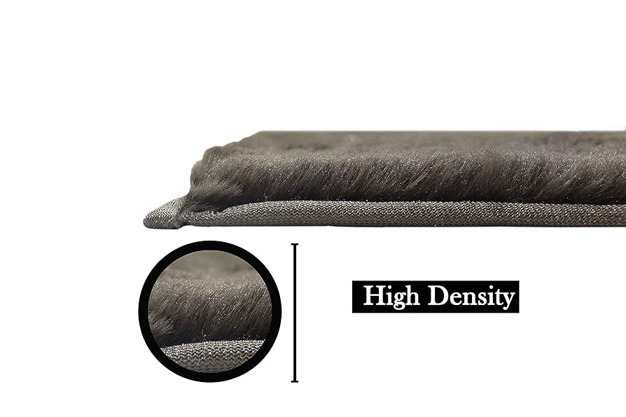 Luxe Home Ruffle Bath Mat Rabbit Fur 1000 GSM Bathroom Door Foot Mats Anti Skid Water Absorbent Easy Machine Washable Rug for Entrance | Kitchen Floor | 45 X 75 Cm | Cocoa | Pack of 1