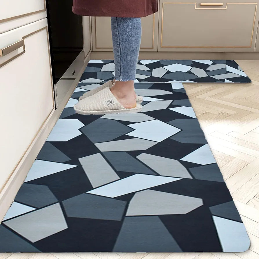 ishro home Premium Kitchen Mats for Floor | Kitchen Runner for Floor | 2 Pcs Set | Anti-Skid & Machine-Washable | 