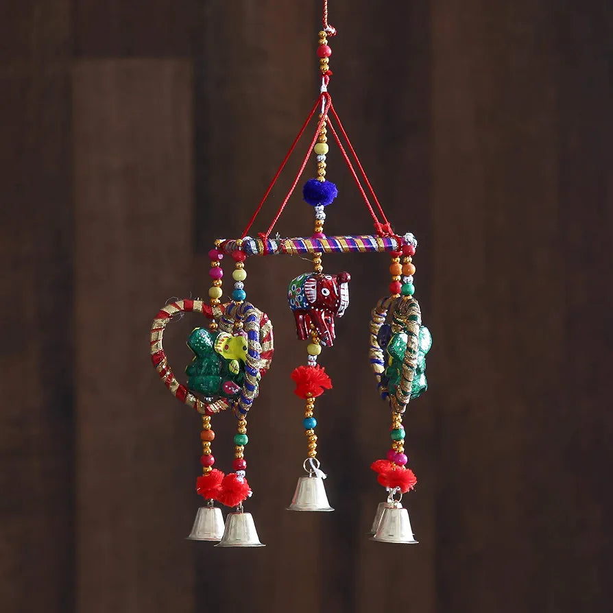 eCraftIndia Handcrafted Decorative Lord Ganesha Wall/Door/Window Hanging Bell