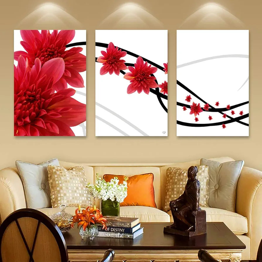 Rangoli MDF 3 Pcs Wall Poster 12x18 Inch Decorative Wall Art for Home, Office, Living Room. P-4, Design-7