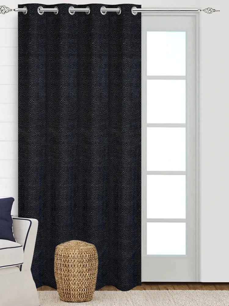 Saral Home Pacman Chenille Blackout Long Door Curtains 1pc, Beige. 4X9 Ft