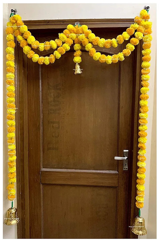 SPHINX Artificial Marigold Fluffy Flowers Garlands Door Toran Set/Door Hangings for Decoration  