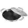 Vinod SAS Pro Platinum Triply Stainless Steel Non Stick Kadhai with Lid - 1.8 Litre, 22 cm | Ceramic Coating | Honeycomb Design Induction Base