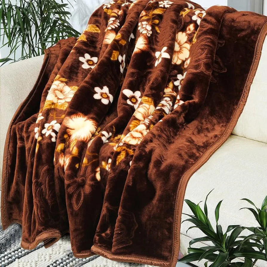 Super Soft Cloudy Printed Double Bed Blanket for Heavy Winter, Single Ply Mink Blanket King Size with 220 x 230 Cm -2.5 Kg | TC - 400