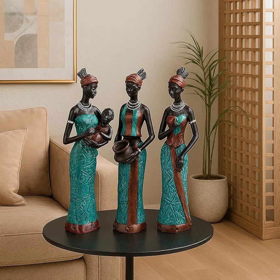 Xtore Beautiful Finish Uniquely Hand Crafted Home Decor African Tribal Women Art Piece - 