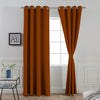 Divine Casa Super Satin Semi Blackout Door Curtains 7 Feet Colour Orange Rust Panels with Curtain Holder Room Darkening (Pack of 2)