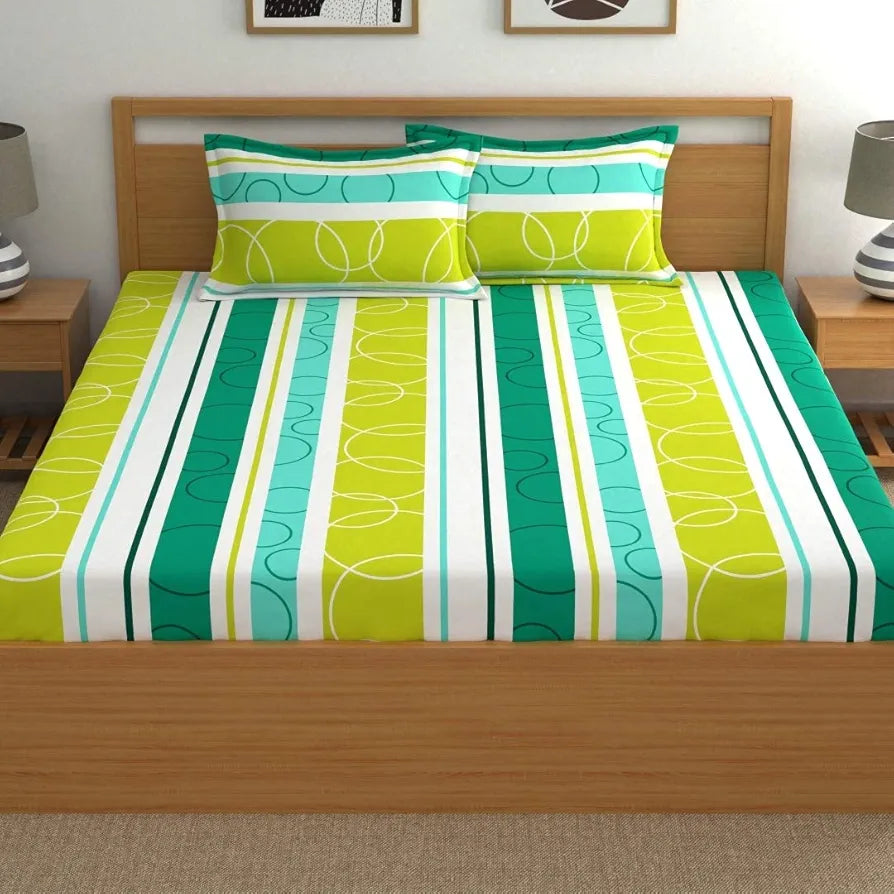 Dreamscape Microfiber Wrinkle & Fade Resistant Double Bedsheet with 2 Pillow Covers - 