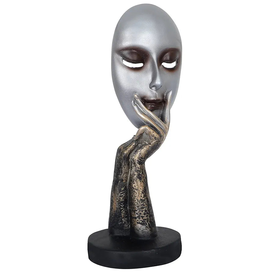 ZART Presents New Lady Face Silver Showpiece, Perfect for Living Room, Entrance of Your Home or Office 