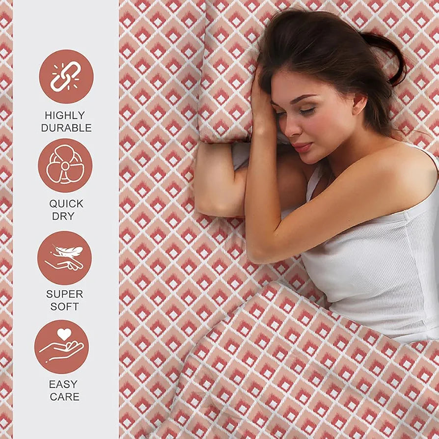 Layers Zen Cotton Blend Single Bedsheet Set  | 1 Single Cotton Bedsheet & 1 Pillow Cover | Breathable & Anti-Wrinkle | 225 CVC | 