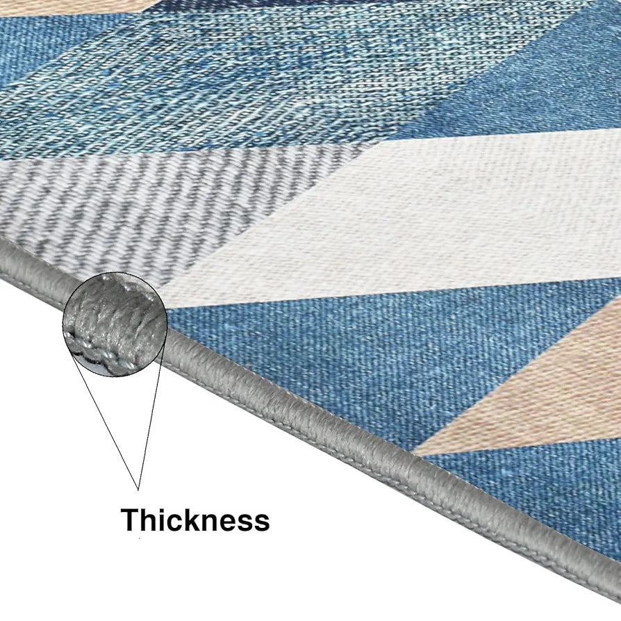 ishro home 5x7 Feet 3D Jet Multi Printed Carpet Rug Runner and Carpets for Bedroom/Living Area/Home with Anti Slip Backing 